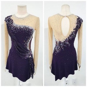 Girls Ice Skating Dresses for Women with Crystals Custom Any Size and Color L0015