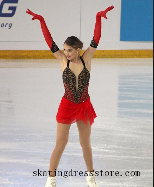 red ice skating dresses
