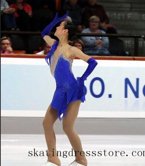 Lycra ice skating leggings custom FC570 - Blue - Color - Ice Skating  Dresses 